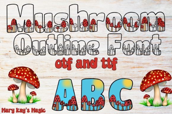 Mushroom Outline: A Playful Font for Whimsical Designs